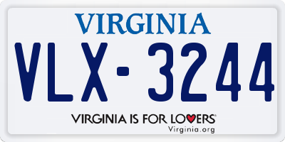 VA license plate VLX3244