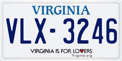 VA license plate VLX3246