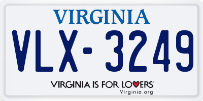 VA license plate VLX3249