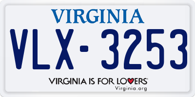 VA license plate VLX3253