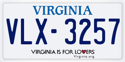 VA license plate VLX3257