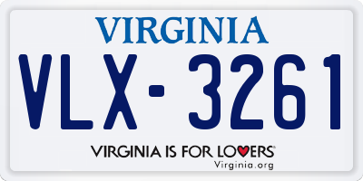 VA license plate VLX3261