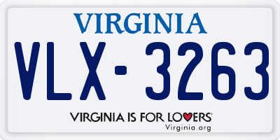 VA license plate VLX3263