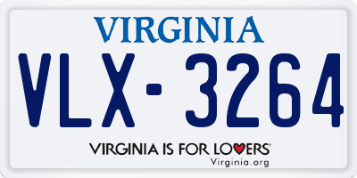 VA license plate VLX3264