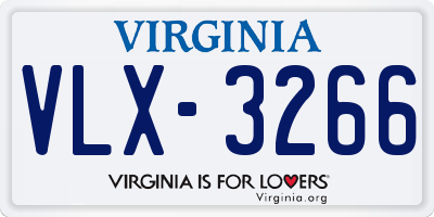 VA license plate VLX3266