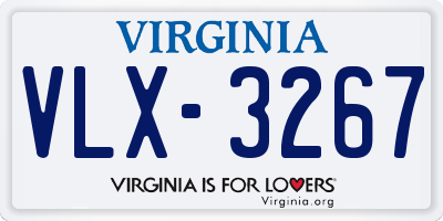 VA license plate VLX3267