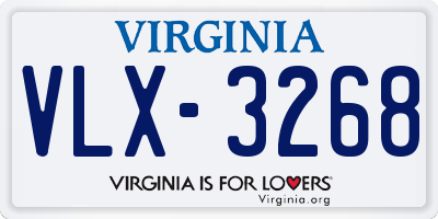 VA license plate VLX3268