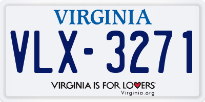 VA license plate VLX3271