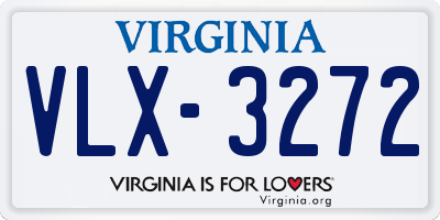 VA license plate VLX3272