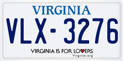 VA license plate VLX3276