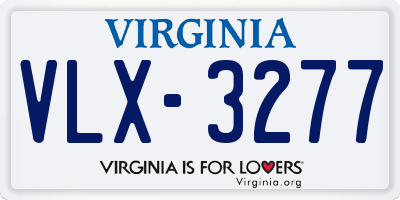 VA license plate VLX3277