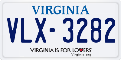 VA license plate VLX3282