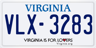 VA license plate VLX3283