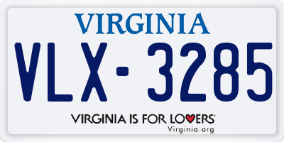 VA license plate VLX3285