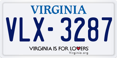 VA license plate VLX3287