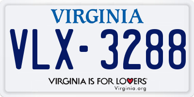 VA license plate VLX3288