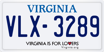 VA license plate VLX3289
