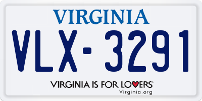 VA license plate VLX3291