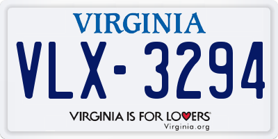 VA license plate VLX3294