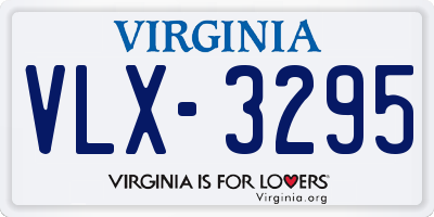 VA license plate VLX3295