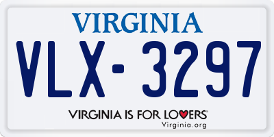 VA license plate VLX3297