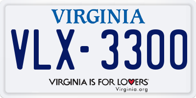 VA license plate VLX3300