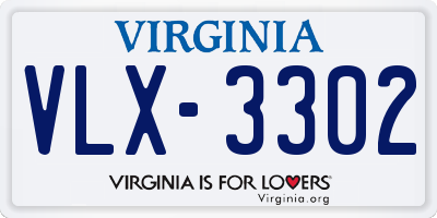 VA license plate VLX3302