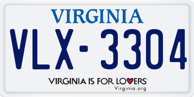 VA license plate VLX3304