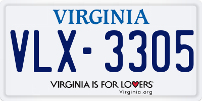 VA license plate VLX3305