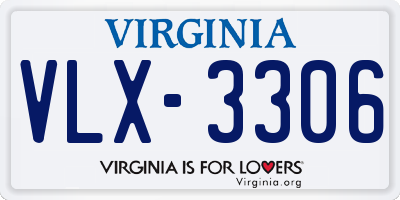 VA license plate VLX3306