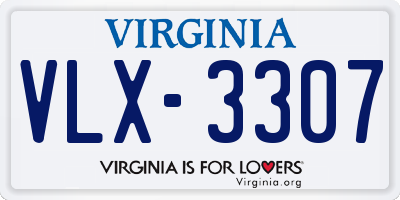 VA license plate VLX3307