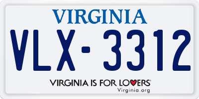 VA license plate VLX3312