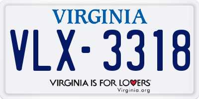 VA license plate VLX3318