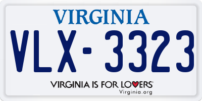 VA license plate VLX3323