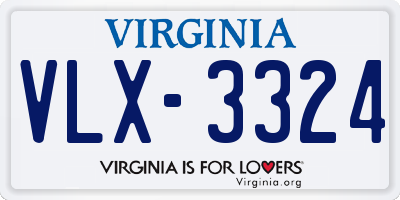 VA license plate VLX3324