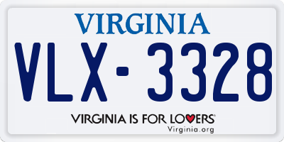 VA license plate VLX3328