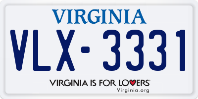 VA license plate VLX3331