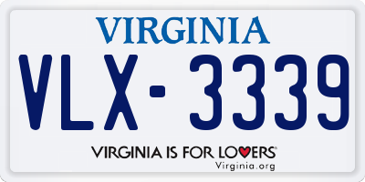 VA license plate VLX3339