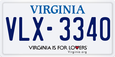 VA license plate VLX3340