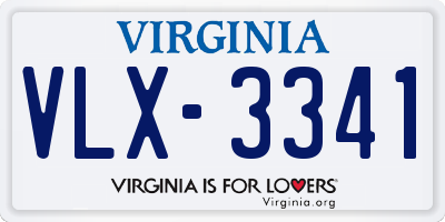 VA license plate VLX3341