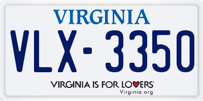 VA license plate VLX3350