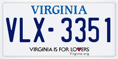 VA license plate VLX3351