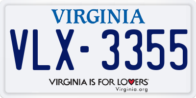 VA license plate VLX3355