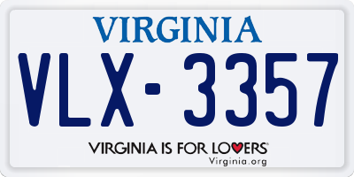 VA license plate VLX3357