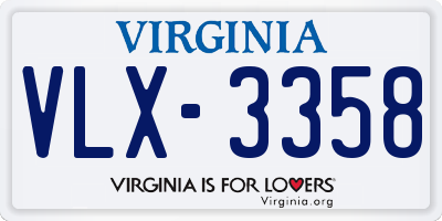 VA license plate VLX3358