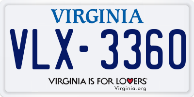 VA license plate VLX3360