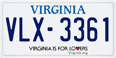 VA license plate VLX3361