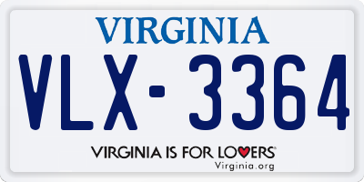 VA license plate VLX3364