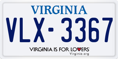 VA license plate VLX3367