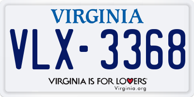 VA license plate VLX3368